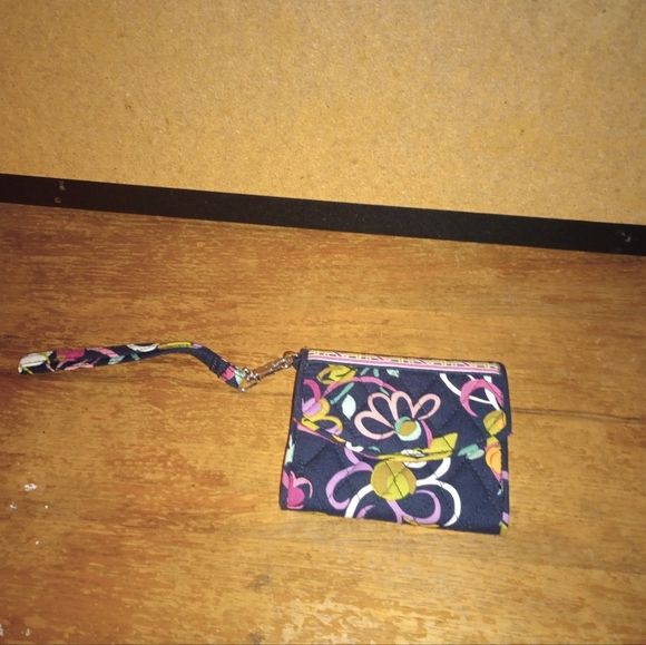 Vera Bradley Accessories - Vera Bradley Ribbons Cloth Tri-Fold Wallet Black With Paisley Floral Design